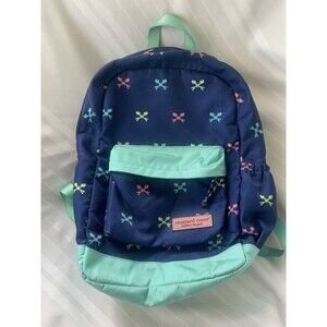 Vineyard Vines Backpack Navy Mint Green Fish Bones